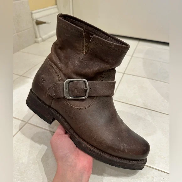 Frye Brown Leather Ankle Boots - Picture 2 of 12